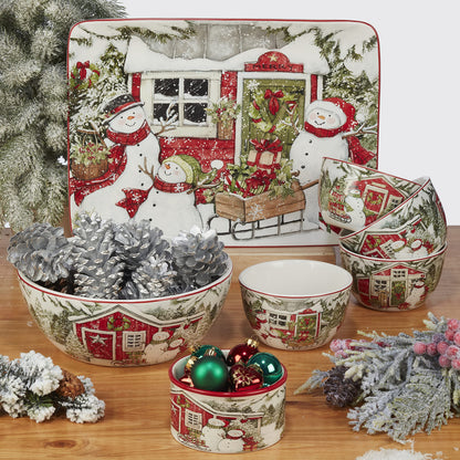 Certified International Holiday Magic Snowman 3-D Cookie Jar, 78 oz.