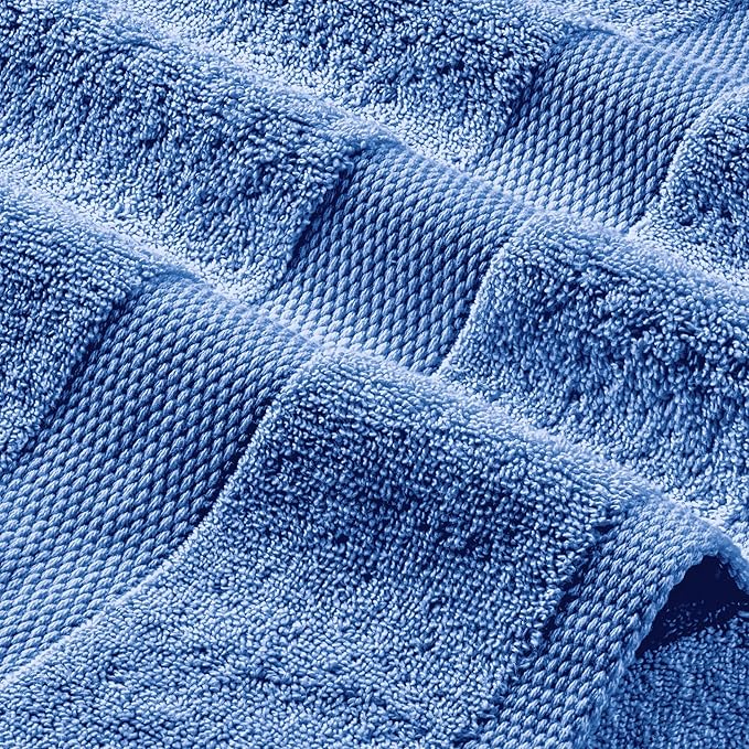 White Classic Light Blue Hand Towels