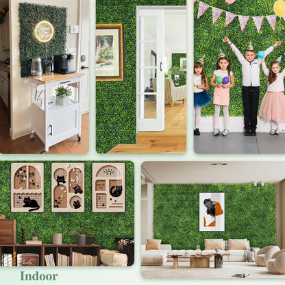 ODTORY Artificial Boxwood Roll Panels, 48"x120" (40 sq.ft) UV-Resistant Faux Ivy Privacy Fence Screen, Decorative Grass Wall Covering for Indoor & Outdoor Garden, Backyard, Balcony, Home Decor