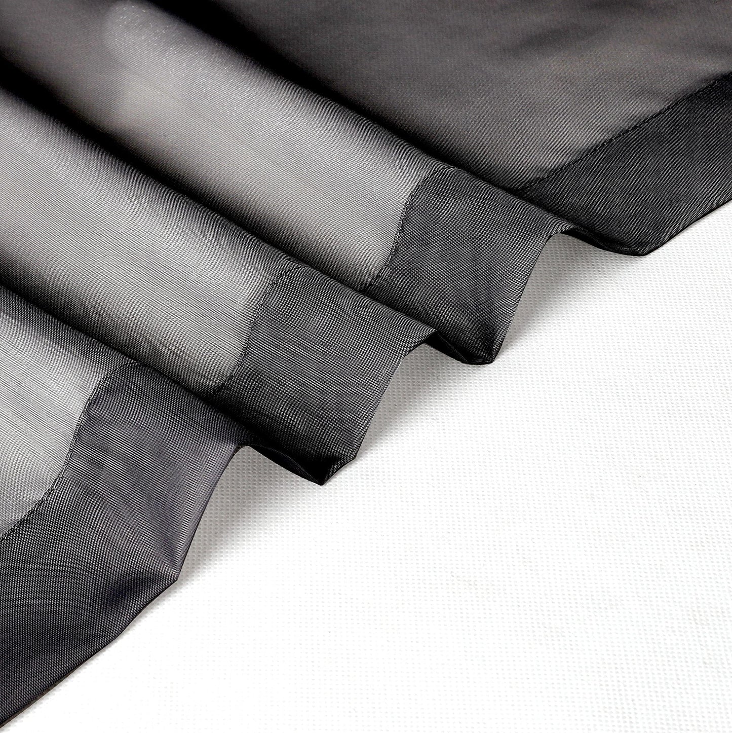 Chyhomenyc Black Sheer Scarf Valances for Windows 216 Inch Extra Long, Window Scarf Drapes Rod Pocket Backdrop for Wedding Arch Draping/Party/Canopy Bed/Living Room, 2PC, 18 Feet Length