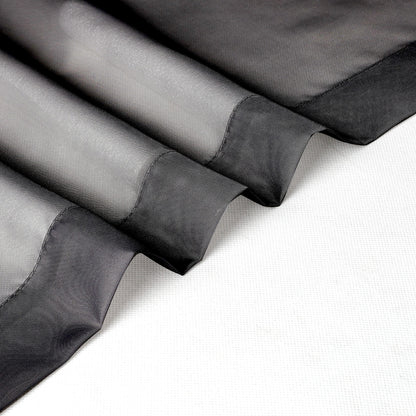 Chyhomenyc Black Sheer Scarf Valances for Windows 216 Inch Extra Long, Window Scarf Drapes Rod Pocket Backdrop for Wedding Arch Draping/Party/Canopy Bed/Living Room, 2PC, 18 Feet Length