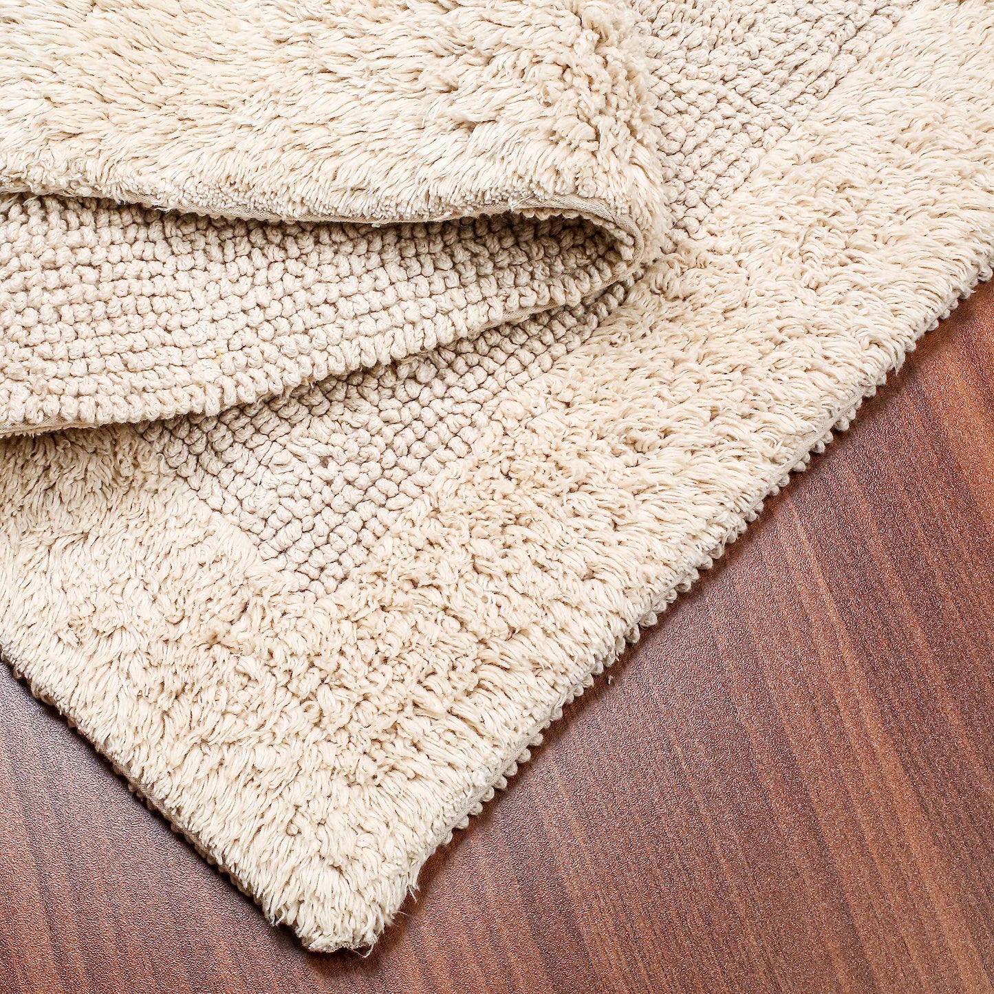 Savi Home Bath Mat Rug 17x24 Linen, 100% Pure Cotton Linen, Super Soft Bath Rug, Plush & Absorbent, Hand Tufted Heavy Weight Construction, Full Reversible Step Out Rugs