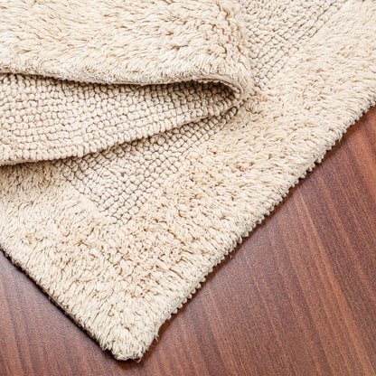 Savi Home Bath Mat Rug 17x24 Linen, 100% Pure Cotton Linen, Super Soft Bath Rug, Plush & Absorbent, Hand Tufted Heavy Weight Construction, Full Reversible Step Out Rugs