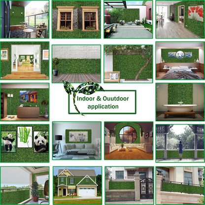 ODTORY Artificial Boxwood Roll Panels: 40 X 160 in(45 sqft) UV-Anti Artificial Ivy Privacy Fence Wall Screen for Indoor Outdoor Green Grass Wall Decor & Ivy Fence Covering Privacy