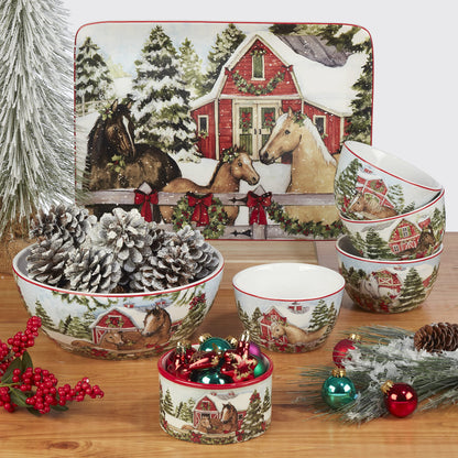 Certified International Homestead Christmas 3-D Cookie Jar, 64 oz.