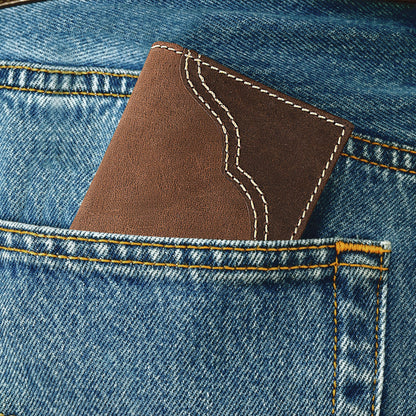 Wrangler Men's Bifold Wallet with Money Clip & ID Window, RFID Blocking, Genuine Leather, Minimalist, Gift for Him