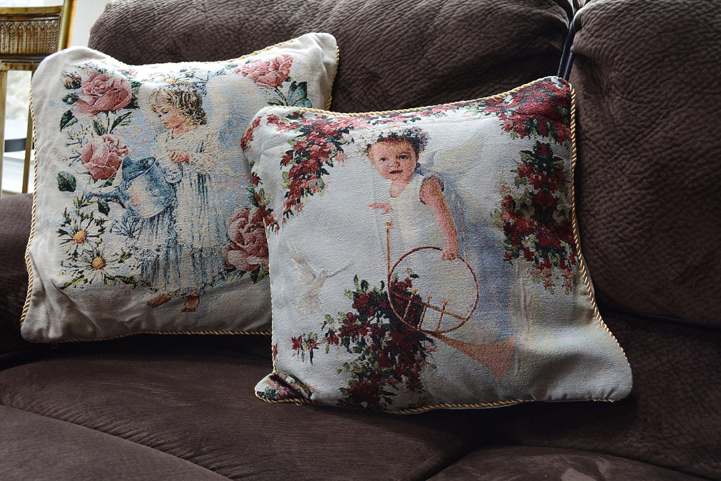 Tache Home Fashion Pillow Cover 18 x 18 Angel in The Garden