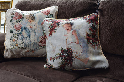 Tache Home Fashion Pillow Cover 18 x 18 Angel in The Garden