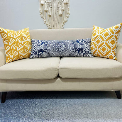 Slow Cow Embroidery Decorative Throw Pillow Cover Case for Couch Sofa Home Decor Modern Geometric Accent Pillow Cushion Cover 18 x 18 Inches Yellow