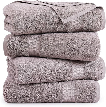 LANE LINEN 100% Mercerized Cotton Bath Sheets Set of 4