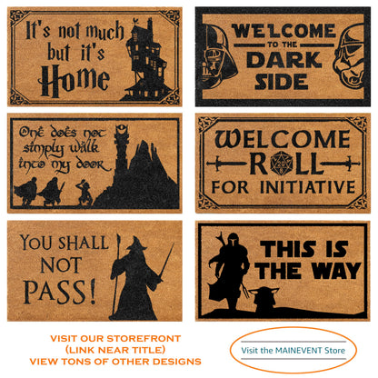 MAINEVENT It's Not Much but It's Home Door Mat 30x17 Inch, Nerd Welcome Mat for Covered Outdoor Area, Wizarding Rug, Wizarding Geeky Doormat, Geek Outdoor Decor, Funny Nerd Gift
