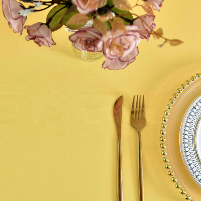KAIPHO Yellow Round Tablecloth Waterproof Stain Resistant Wrinkle Free Table Cloth 210GSM Polyester Washable Wipeable Table Cover for Party, Banquet, Wedding, Indoor and Outdoor (90 inch, Circle)