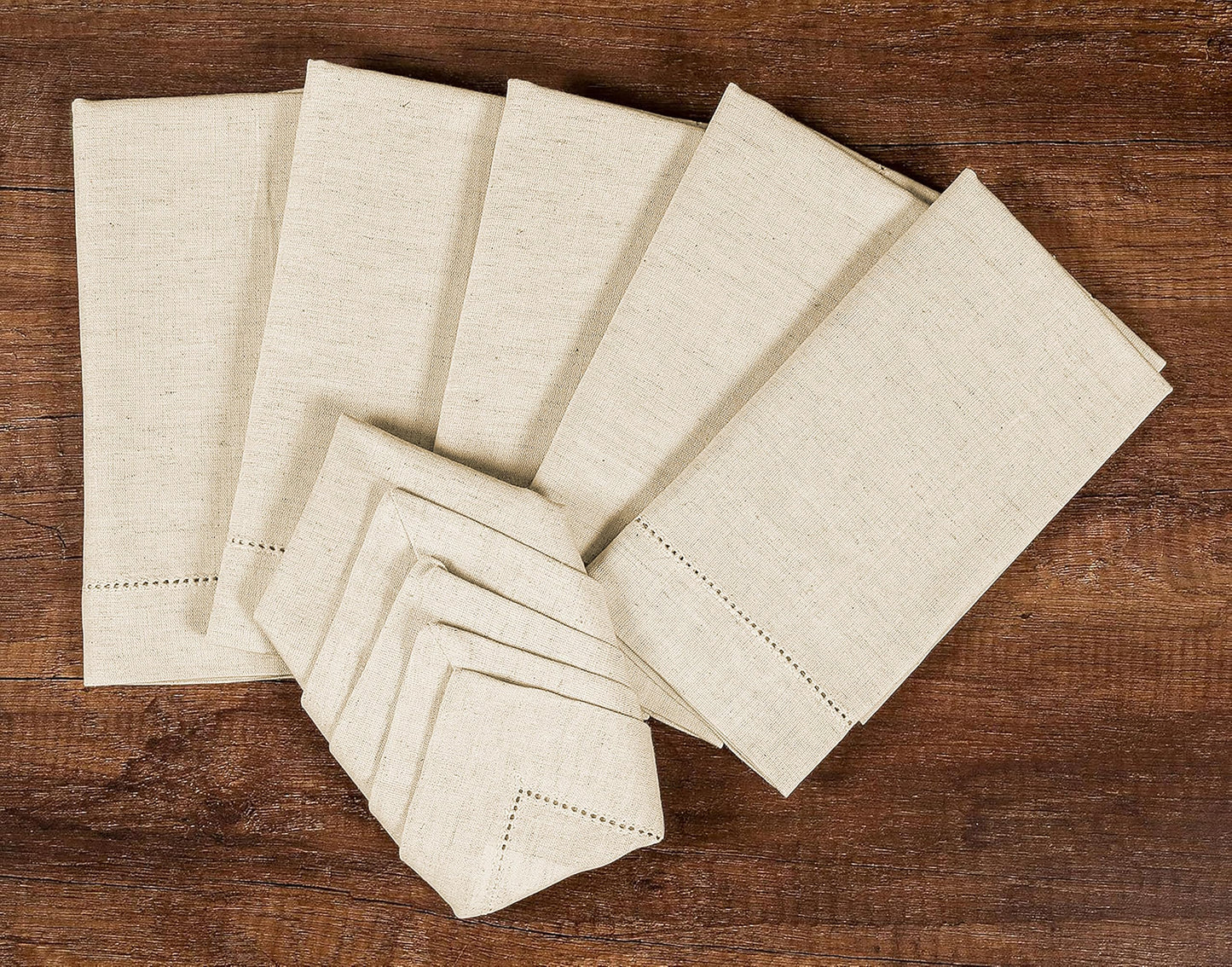 Flax Linen Napkins Set of 12-18x18 Inch Reusable Cloth Dinner Napkins - Natural Color Table Napkin for Dining, Wedding, Parties, Mothers Day, & Everyday Use - Soft, Durable, Eco-Friendly Fabric