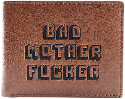 Miramax, LLC Officially Licensed Brown Embroidered Bad Mother Leather Wallet