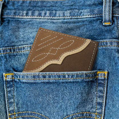 Wrangler Men's Bifold Wallet with Flip-Out ID Window, Genuine Leather, RFID Blocking, Gift for Him