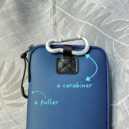 OneJoy Neoprene Phone Pouch, Lightweight Protective Cellphone Sleeve with Large Zipper Opening, Inner Pocket, Thermal Insulated, Durable Cell Phone Carrier for iPhone & Smartphones [ Navy ]