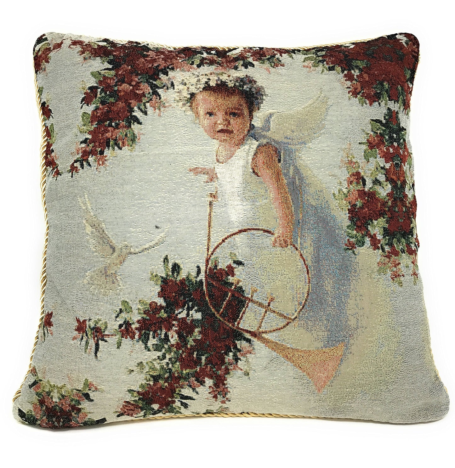 Tache Home Fashion Pillow Cover 18 x 18 Angel in The Garden