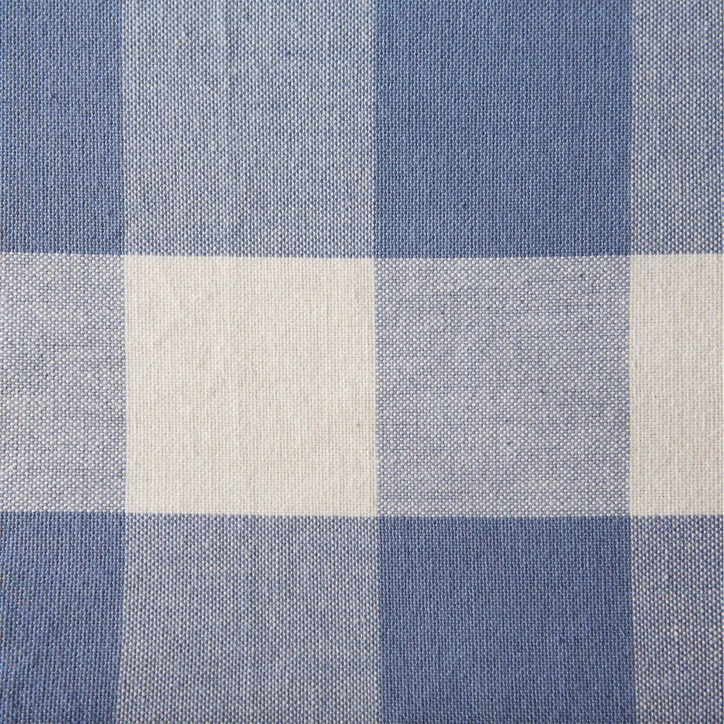 DII Buffalo Check Collection, Classic Farmhouse Tablecloth, 52 x 52, Stonewash Blue
