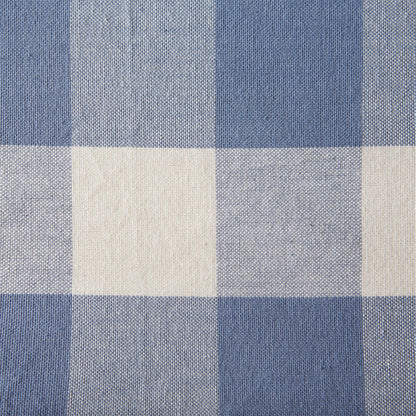 DII Buffalo Check Collection, Classic Farmhouse Tablecloth, 52 x 52, Stonewash Blue