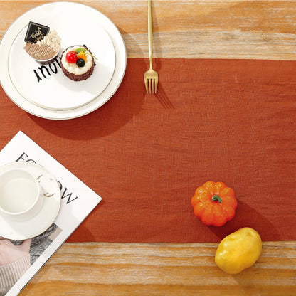 L Linen World Linen Table Runner 14X72 Inches,100% French Linen Rust Tablerunner,Machine Washable Dining Table Runner for Fall,Wedding,Party,Halloween,Christmas(Rust)