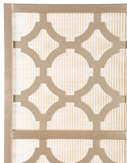 Roundhill Furniture Quarterfoil Infused Diamond Design 4-Panel Room Divider, Gold
