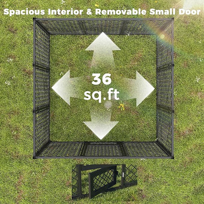 6x6x5.8 FT Heavy Duty Dog Kennel Outdoor with Water-Resistant Roof, Anti-Rust Metal Enclosure for All Weather Resistant, Secure Double Locks for Large Dogs Backyard