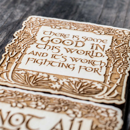 Coasters - Fantasy Quotes Coaster Set of 6 Raw Wood
