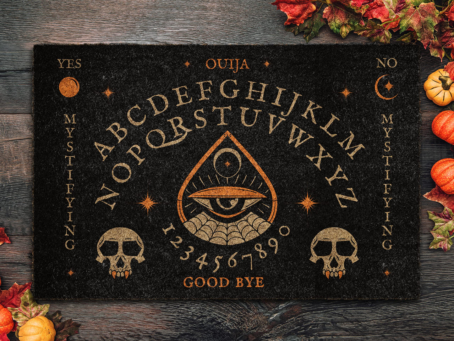Decor SOHO Halloween Skeleton Ouija Board Coir Door Mat, Welcome Halloween Front Door Mat, Outdoor Mats Funny Doormat, Halloween Decor Mat