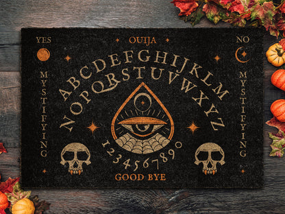 Decor SOHO Halloween Skeleton Ouija Board Coir Door Mat, Welcome Halloween Front Door Mat, Outdoor Mats Funny Doormat, Halloween Decor Mat