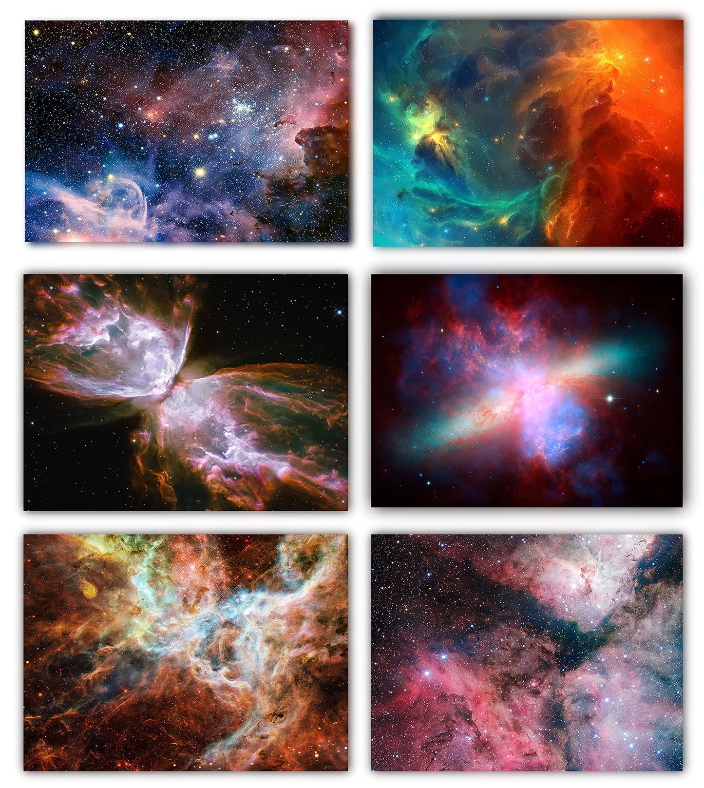 Universe Starry Sky Wall Art Outer Space Fantastic Nebula Galaxy Painting Pictures,for Bedroom, Living Room, Bathroom Decor,Posters for Kids, Boys or Girls Room Set of 6 (8x10") Unframed