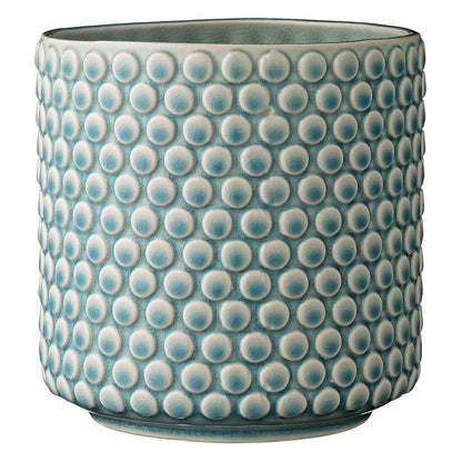 Bloomingville Sky Blue & Cream Stoneware Pot with Crackle Finish