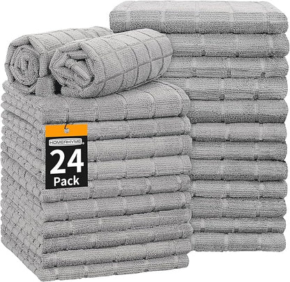 HOMERHYME Hand Towels for Bathroom, 24 Pack 25''*15'' Microfiber Grey Bath Hand