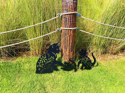 RANNYOZIO 3 Pack Cat Decorative Garden Stake Metal Cat Garden Statues Black Cats Silhouette for Yard Outdoor Decor Lawn Ornaments