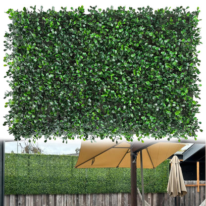ODTORY Artificial Grass Wall Panels, 24 x 16 in 24P (64 sqft) UV-Resistant Faux Boxwood Vine Privacy Screen, Greenery Fence Cover for Balcony, Backyard, Garden and Indoor Outdoor Home Decor