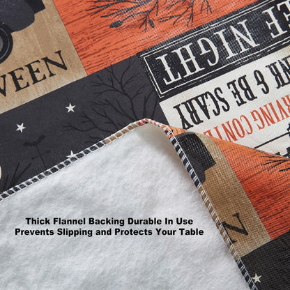 Newbridge Halloween Rustic Spooky Farm 60 x 84 Inch Oval Vinyl Tablecloth with Flannel Backing, Vintage Halloween Truck and Pumpkin Design, Easy Care Wipe Clean Table Cover