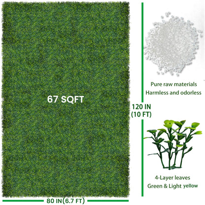 ODTORY Artificial Boxwood Roll Panels: 80 X 120 in(67 sqft) UV-Anti Fake Ivy Privacy Fence Wall Screen for Indoor Outdoor Green Grass Wall Decor & Hedge Fence Covering Privacy