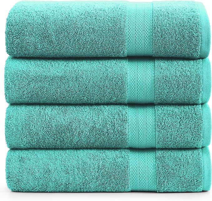 LANE LINEN 100% Cotton Premium Bath Sheets Set of 4