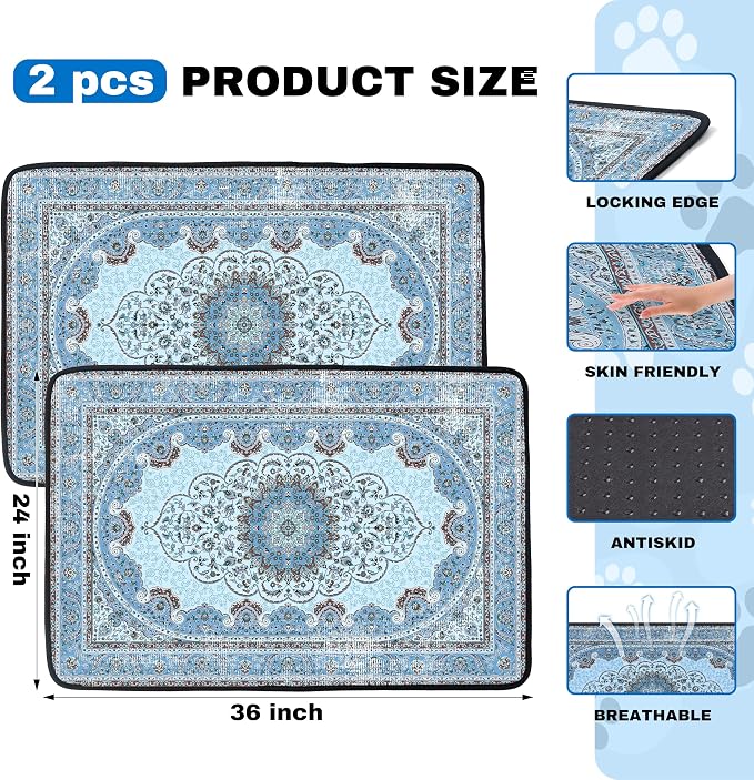PatiencET Washable Pee Pads for Dogs Cat Litter Mat 72'' x 72" Super Absorbent Leakproof Reusable Puppy Pads 1 Pcs Puppy Training Pad with Non-Slip Bottom for Potty Whelping Playpen Crate Green