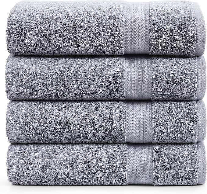 LANE LINEN 100% Pure Cotton Bath Sheets Set of 4