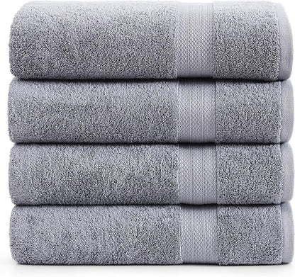 LANE LINEN 100% Pure Cotton Bath Sheets Set of 4