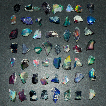 GEMKORA 10pcs Raw Black Opal Gemstone and Crystals, Wholesale Gemstone Lot, Rough Crystals, Rock Stones, Jewelry Making Supplies, DIY & Crafts, AA+ Grade, 6-10mm