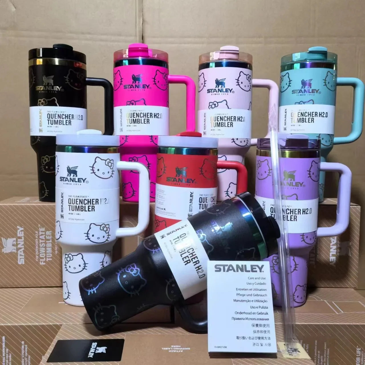 Black Stanley Quencher H2.0 Tumbler – 40 oz Travel Cup